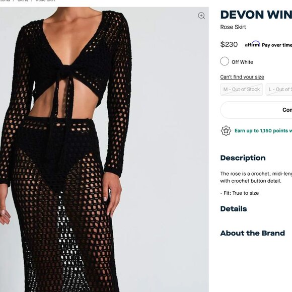 Devon Windsor Remi Top and Rose Skirt Size Small - Picture 2 of 13